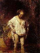 REMBRANDT Harmenszoon van Rijn Bathing woman, modelled by Hendrickje, oil on canvas